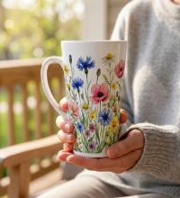 Latte 17oz Ceramic Mug - Coffee or Tea Cup, Extra Tall