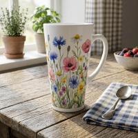 Latte 17oz Ceramic Mug - Coffee or Tea Cup, Extra Tall