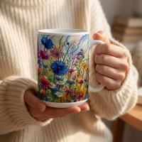 Floral Cup Set - Wildflowers - Large and Small Cups Set