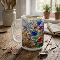 Floral Cup Set - Wildflowers - Large and Small Cups Set