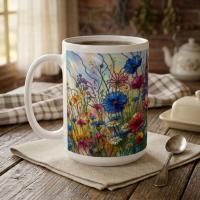 Floral Cup Set - Wildflowers - Large and Small Cups Set