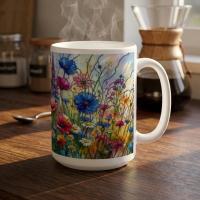 Floral Cup Set - Wildflowers - Large and Small Cups Set