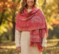 Reversible Soft Pashmina Shawl & Scarf for Women, Jacquard Brocade, Shawl, Sarong or Head Wraps