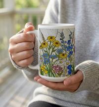 Floral Cups -  Large and Small Ceramic Mugs