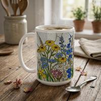 Floral Cups -  Large and Small Ceramic Mugs