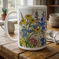 Floral Cups -  Large and Small Ceramic Mugs