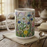 Floral Cups -  Large and Small Ceramic Mugs