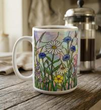 Floral Cups -  Large and Small Ceramic Mugs