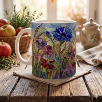 Floral Cups -  Large and Small Ceramic Mugs