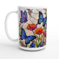 Set of Big Mugs, Butterfly Cup Set, Large 15 oz Matching Cups