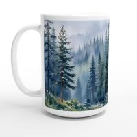 Forest Cups Set -  Large and Small Ceramic Mugs