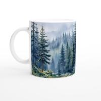 Forest Cups Set -  Large and Small Ceramic Mugs