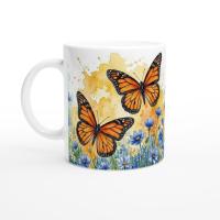Butterfly Cups Set -  Large and Small Ceramic Mugs