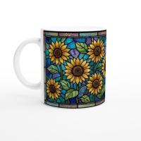 Sunflower Cups Set -  Large and Small Ceramic Mugs