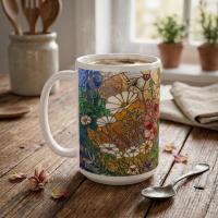 Floral Cups -  Large and Small Ceramic Mugs