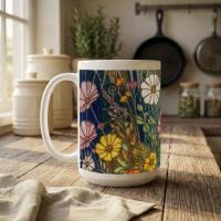 Floral Cups -  Large and Small Ceramic Mugs