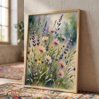 Floral Print - Framed or Unframed - Original Art - Print on Paper