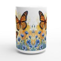Butterfly Cups Set -  Large and Small Ceramic Mugs