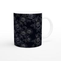 Roses, Dark Floral Mug Set, Large and Small Cups