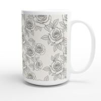 Roses, Floral Mugs, Large and Small Cup Set