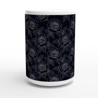 Roses, Dark Floral Mug Set, Large and Small Cups