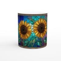 Sunflower Cups Set -  Large and Small Ceramic Mugs
