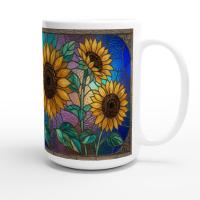 Sunflower Cups Set -  Large and Small Ceramic Mugs