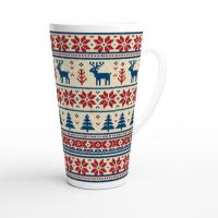 Christmas Mugs, Latte 17oz Ceramic Mug - Coffee or Tea Cup, Extra Tall