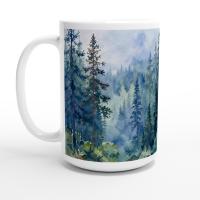 Set of Big Mugs, Forest Cup Set, Large 15 oz Matching Cups