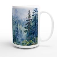 Set of Big Mugs, Forest Cup Set, Large 15 oz Matching Cups