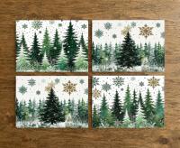 Holiday Greeting Cards, 3 Pack, Christmas Trees, Bulk Set of Gift Cards