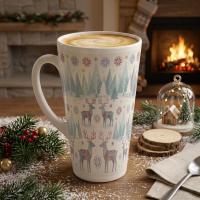 Christmas Mugs, Latte 17oz Ceramic Mug - Coffee or Tea Cup, Extra Tall