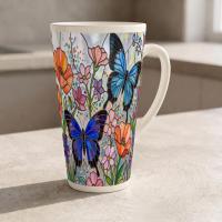 Latte 17oz Ceramic Mug - Coffee or Tea Cup, Extra Tall