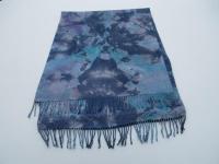 Hand Dyed Tie Dye Pashmina, Blanket Shawl, Wide Scarf, Head Wrap - Rayon Shawl