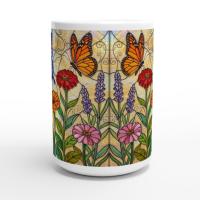 Set of Big Mugs, Butterfly Cup Set, Large 15 oz Matching Cups