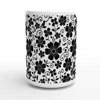 Set of Big Mugs, Floral Cup Set, Large 15 oz Matching Cups