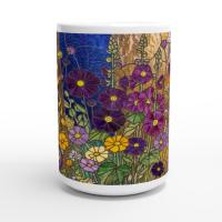 Set of Big Mugs, Floral Cup Set, Large 15 oz Matching Cups