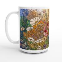 Set of Big Mugs, Floral Cup Set, Large 15 oz Matching Cups