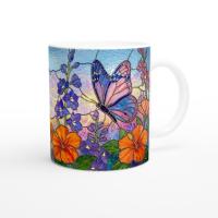 Butterfly Cups Set -  Large and Small Ceramic Mugs