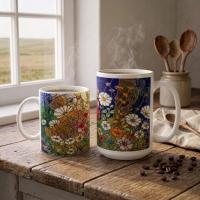 Floral Cups -  Large and Small Ceramic Mugs