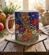Floral Cups -  Large and Small Ceramic Mugs