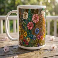 Floral Cups -  Large and Small Ceramic Mugs