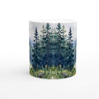 Forest Cups Set -  Large and Small Ceramic Mugs