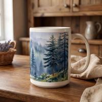 Forest Cups Set -  Large and Small Ceramic Mugs