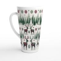 Christmas Mugs, Latte 17oz Ceramic Mug - Coffee or Tea Cup, Extra Tall
