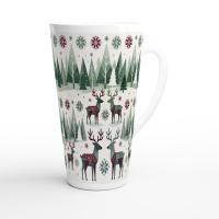 Christmas Mugs, Latte 17oz Ceramic Mug - Coffee or Tea Cup, Extra Tall