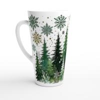Christmas Mugs, Latte 17oz Ceramic Mug - Coffee or Tea Cup, Extra Tall