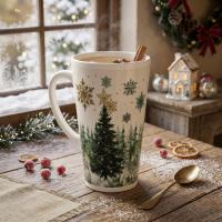 Christmas Mugs, Latte 17oz Ceramic Mug - Coffee or Tea Cup, Extra Tall