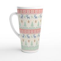 Christmas Mugs, Latte 17oz Ceramic Mug - Coffee or Tea Cup, Extra Tall