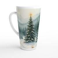 Christmas Mugs, Latte 17oz Ceramic Mug - Coffee or Tea Cup, Extra Tall